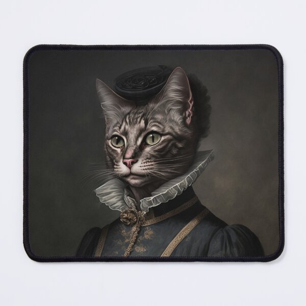 Item preview, Hyper Realistic Cat Portrait Royal Renaissance Animal – Photorealism Classic Royal Portrait Of A Cat designed and sold by MadeByRobots.