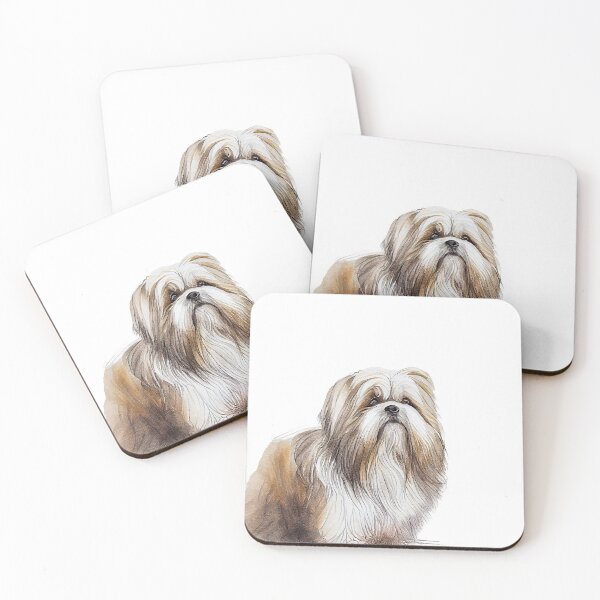 Item preview, Watercolor Painting of Lhasa Apso Small Dog Breed designed and sold by Nalaxation.