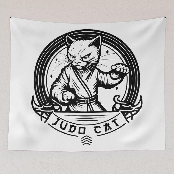 Item preview, Judo Cat illustration designed and sold by Gerald Waters.