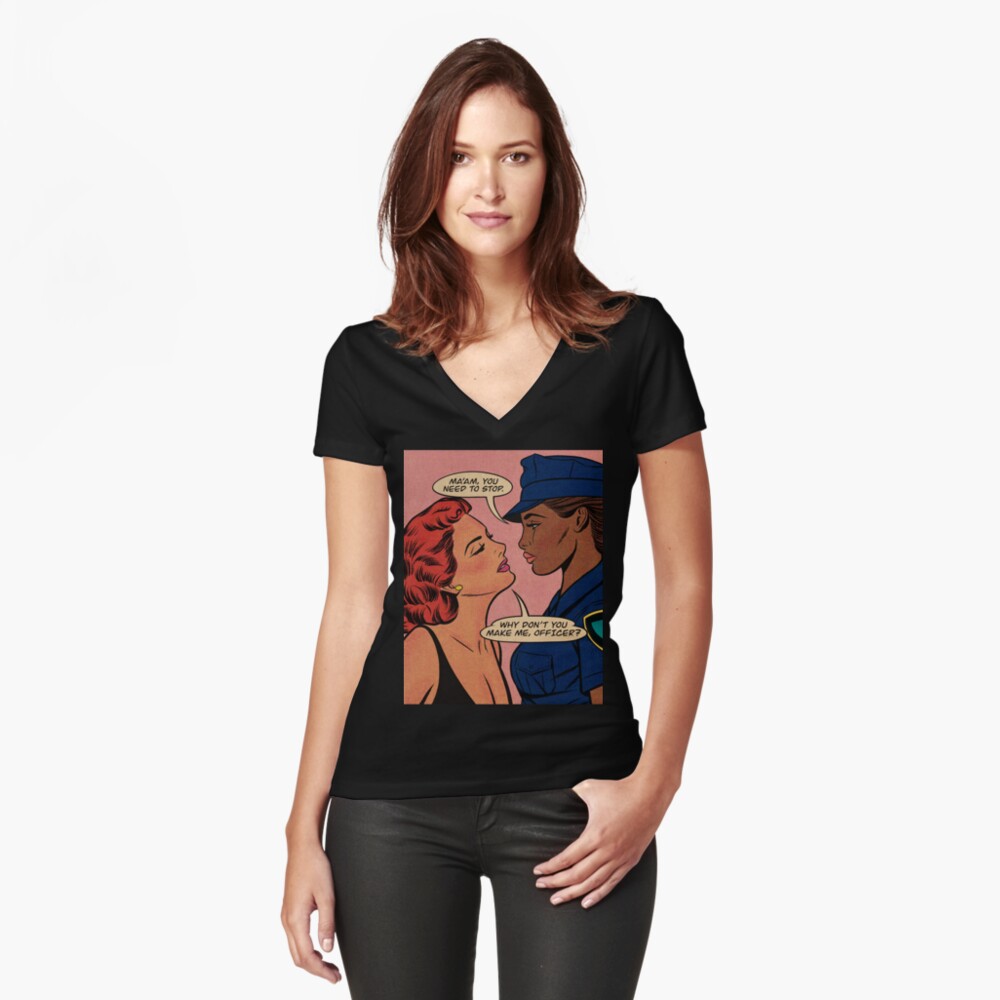 Item preview, Fitted V-Neck T-Shirt designed and sold by Msbhaiive.