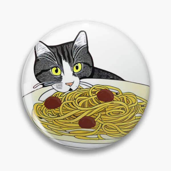 Artikelvorschau, Katze isst Spaghetti Food Lover entworfen und verkauft von UllUDesign.