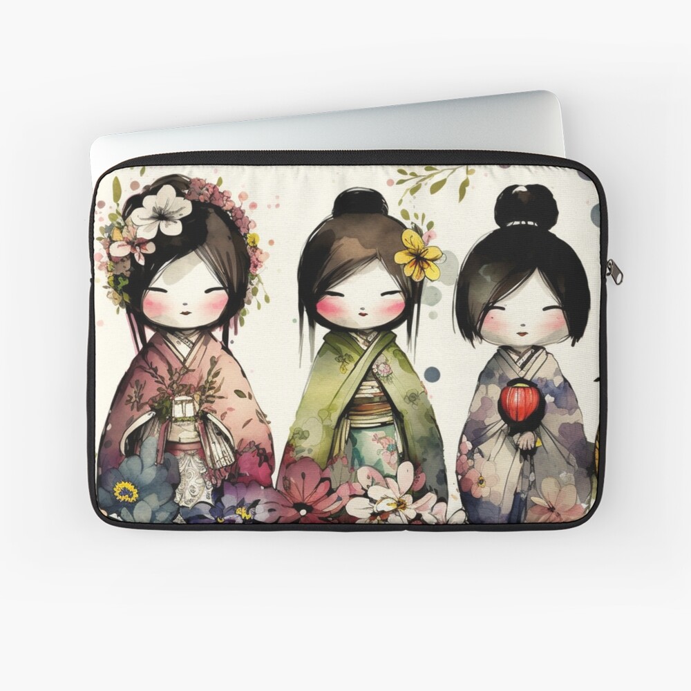 Table Kokeshi Doll 60 x 60 cm - canvas 2024 print - Print on canvas 23.6 x 23.6 in