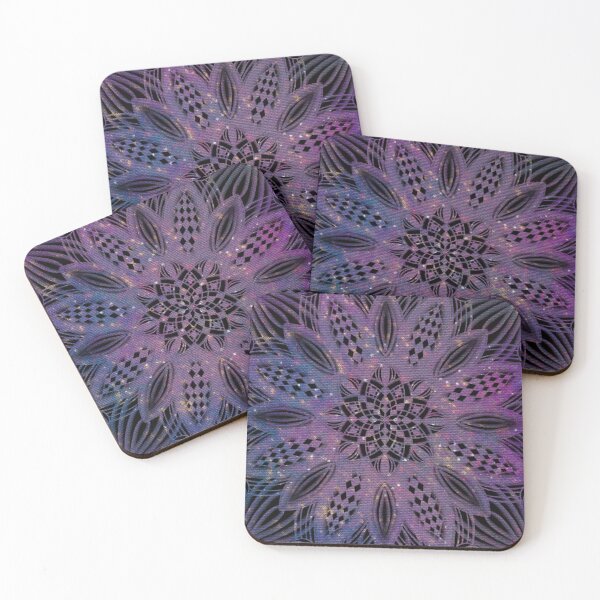 Item preview, Mandala Etching 2.4.23 Purple Watercolor Stars designed and sold by Kristi Duggins.