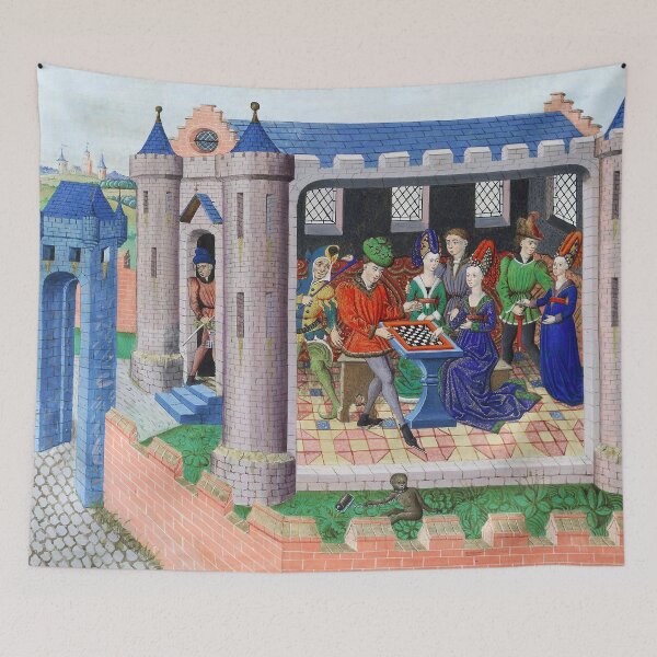 Item preview, Cassiel and Phésona Playing Chess In A Medieval Castle  designed and sold by BulganLumini.