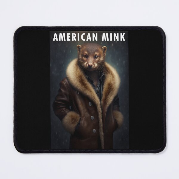 Item preview, Cool Portrait Of A Mink Wearing A Furry Leather Jacket designed and sold by MadeByRobots.