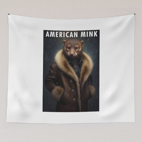 Item preview, Cool Portrait Of A Mink Wearing A Furry Leather Jacket designed and sold by MadeByRobots.