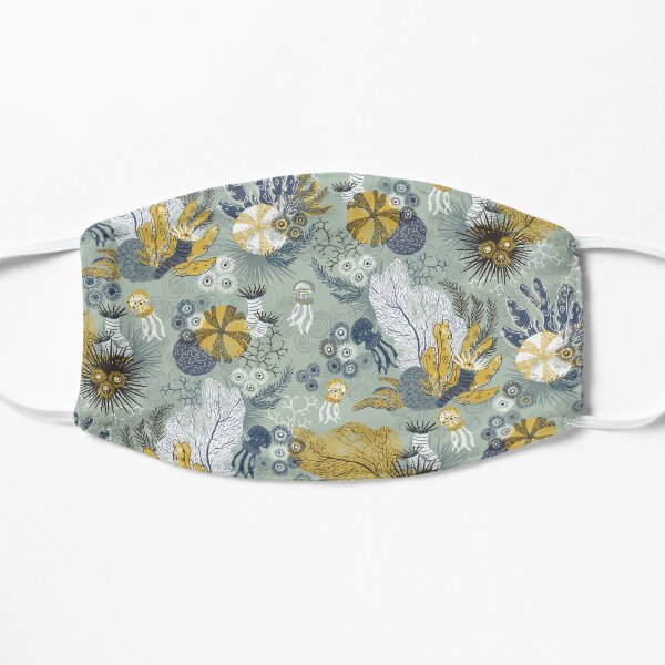 Retro coral pattern Flat Mask