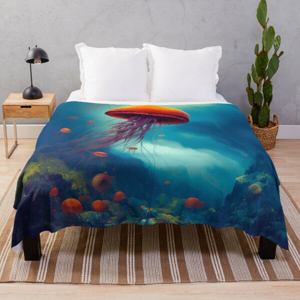Item preview, Jellyfish Underwater Art Deep Ocean designed and sold by Blok45.