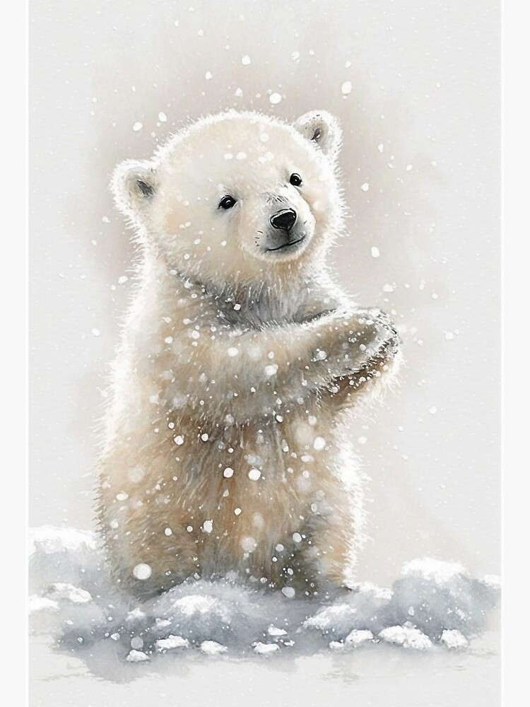 Bébé ours polaire 120x80 cm