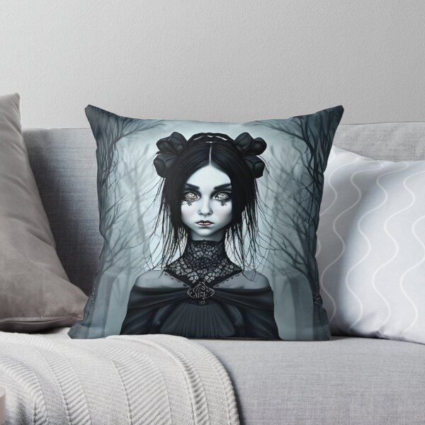 Black and White Goth Witchcraft Baphomet Gothic Throw Pillow | Zazzle