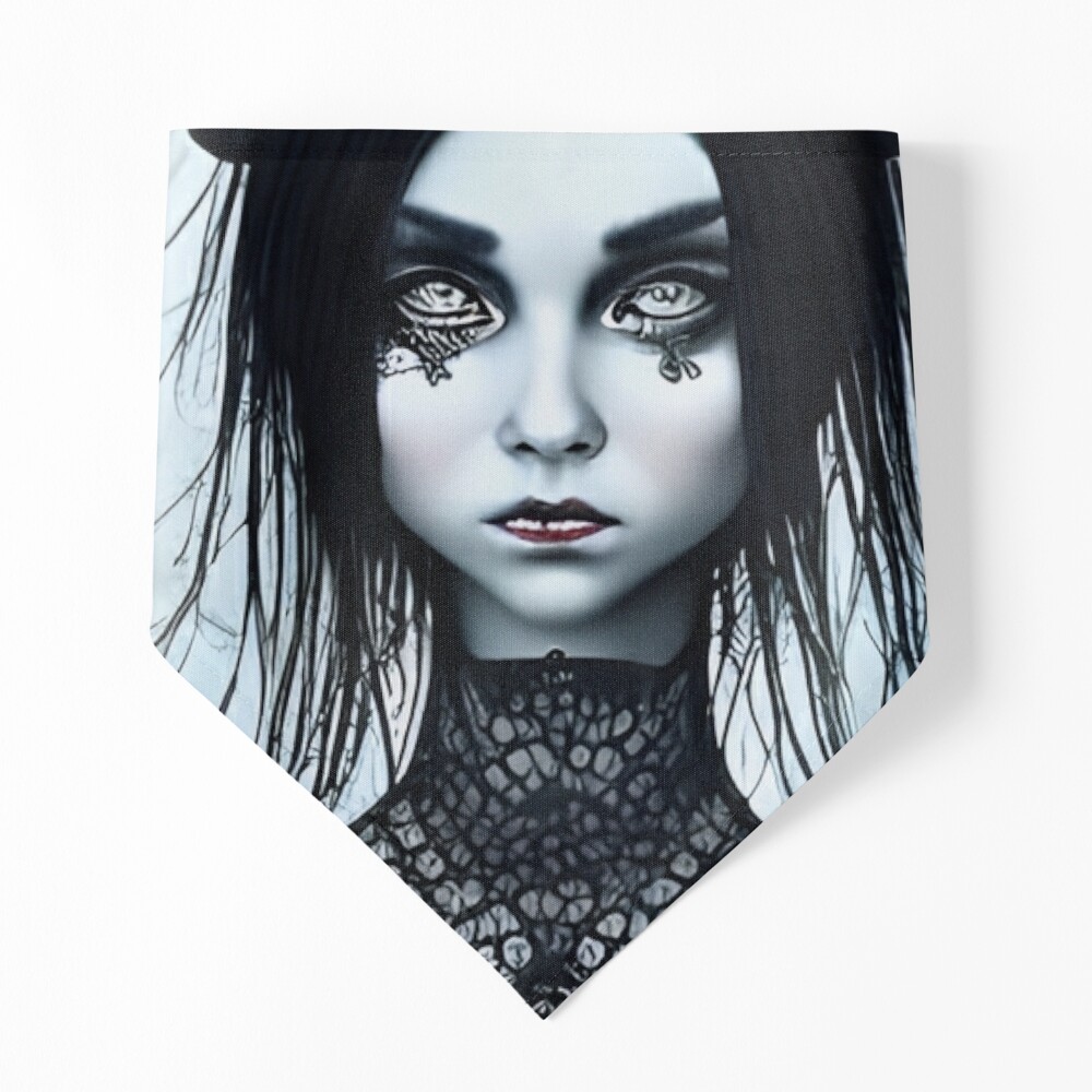 Gothic girl with creepy eyes - dark fairy tale Throw Pillow by