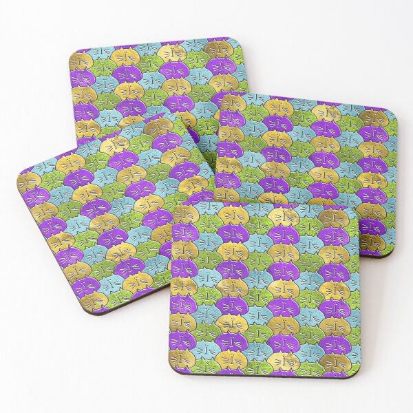 Item preview, Cute whimsical Glass and glitter Cat Pattern designed and sold by k9printart.