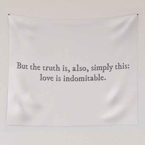 Item preview, Love is indomitable Red, White & Royal Blue quote designed and sold by percqbeths.