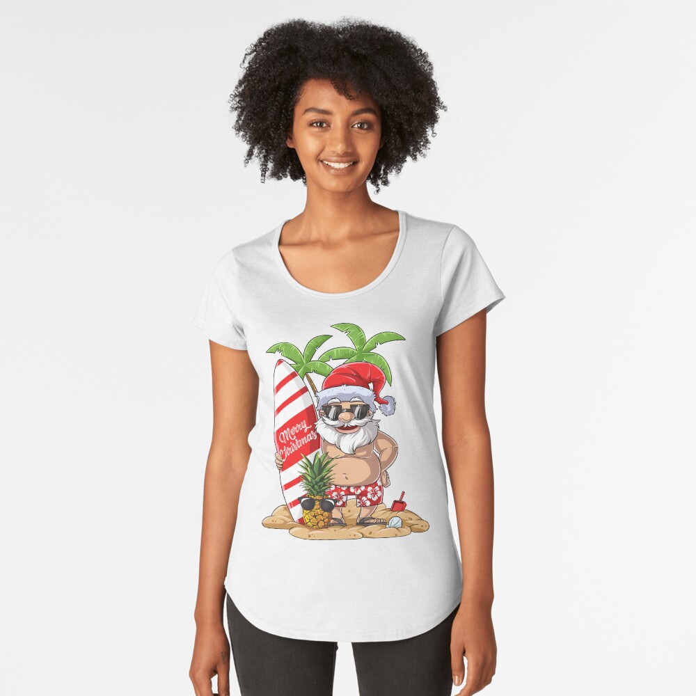 santa in a hawaiian shirt