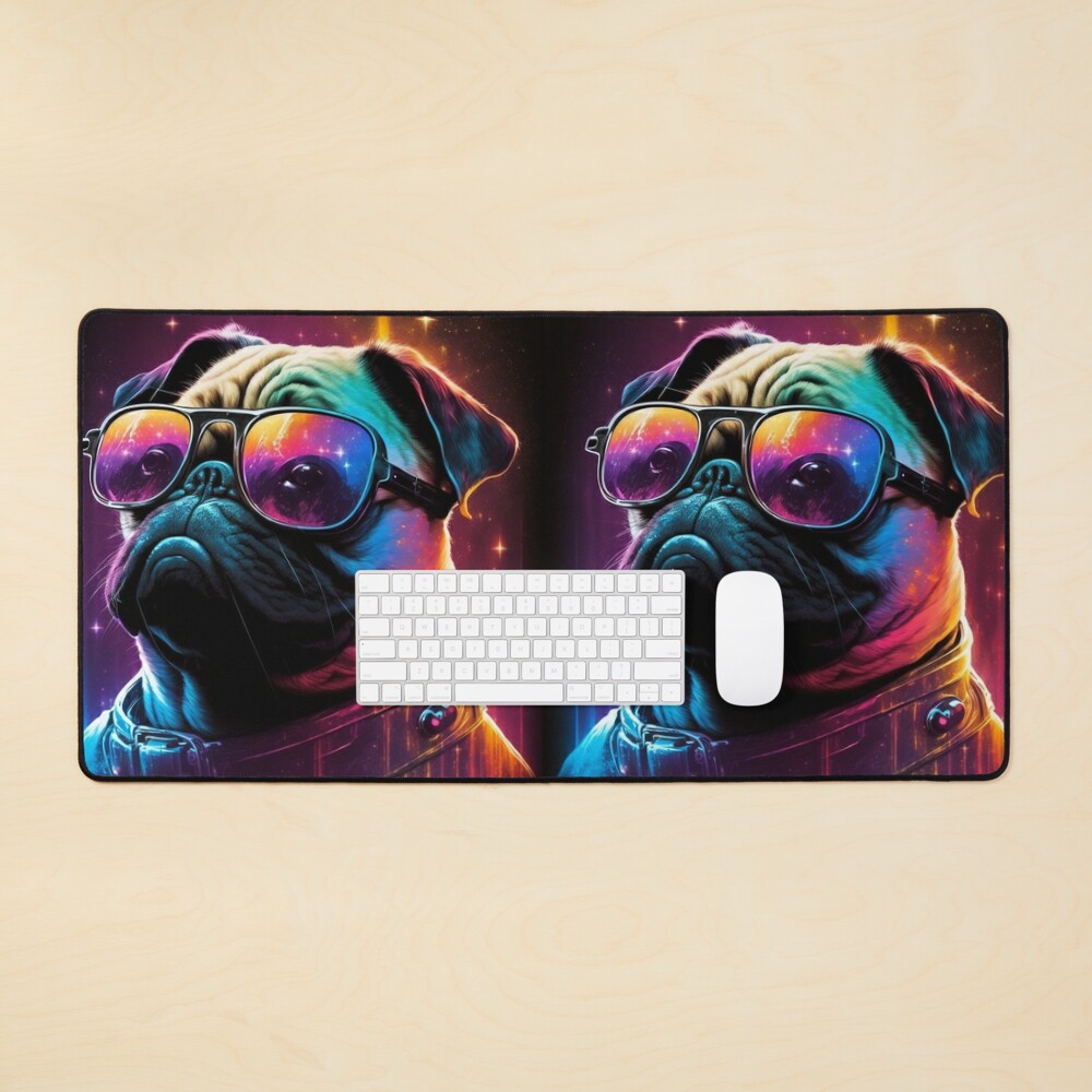 Pug Dog with sunglasses Art Print