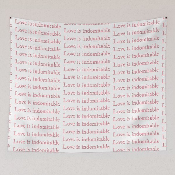 Item preview, Love is indomitable Red, White & Royal Blue quote designed and sold by percqbeths.