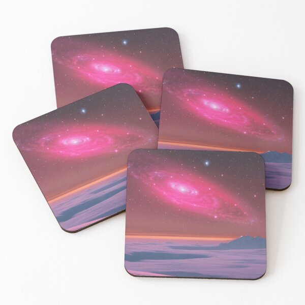 Item preview, Red galaxy against an ice planet designed and sold by Girly-Universe.