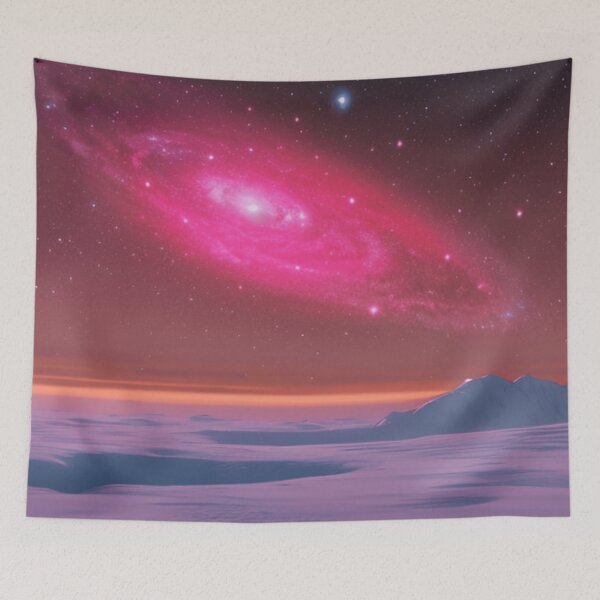 Item preview, Red galaxy against an ice planet designed and sold by Girly-Universe.