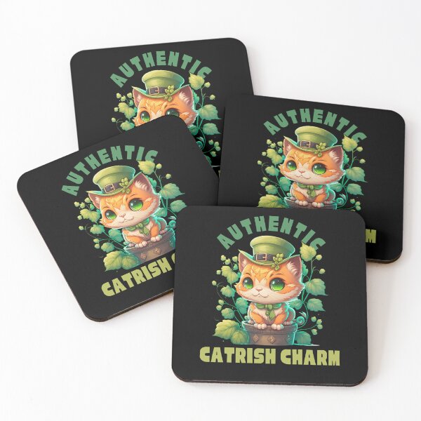 Item preview, Authentic catrish charm cute Saint Patricks day design designed and sold by reka88.