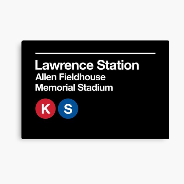 Lawrence, Kansas (KU) Sports Venue Subway Sign Canvas Print