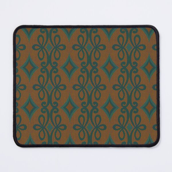 Item preview, Scrolls and Diamonds Teal Seamless Pattern designed and sold by Cedarrue.