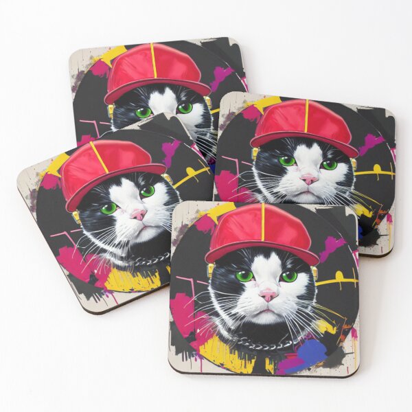 Item preview, The Hip Hop DJ Cat - The Black and White Beatmaker - The Majestic Mixer designed and sold by WBP Mart.