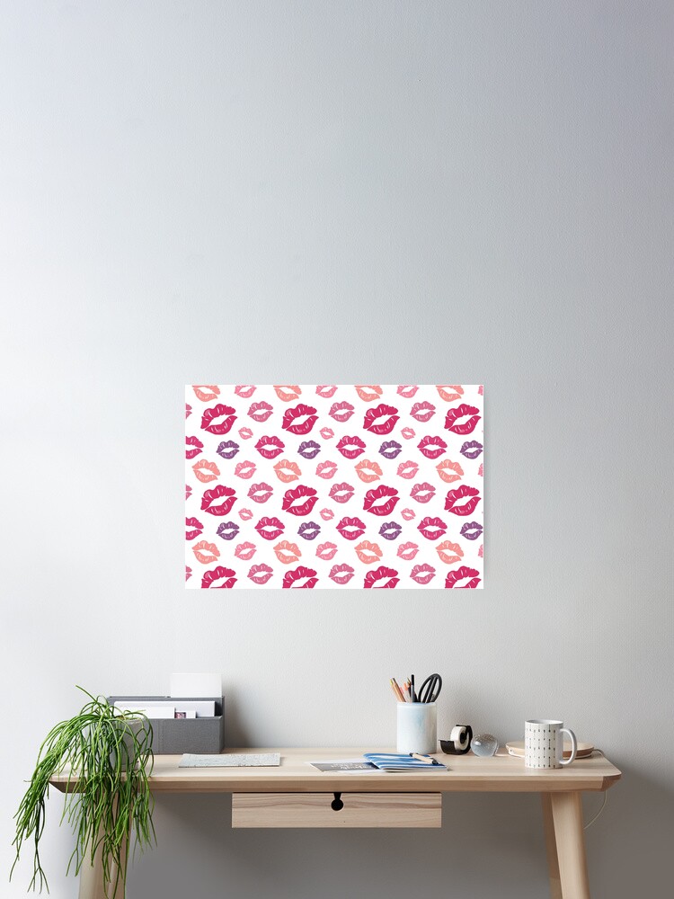 Thumbnail 2 of 3, Poster, Lips on white background designed and sold by ROCSHome.