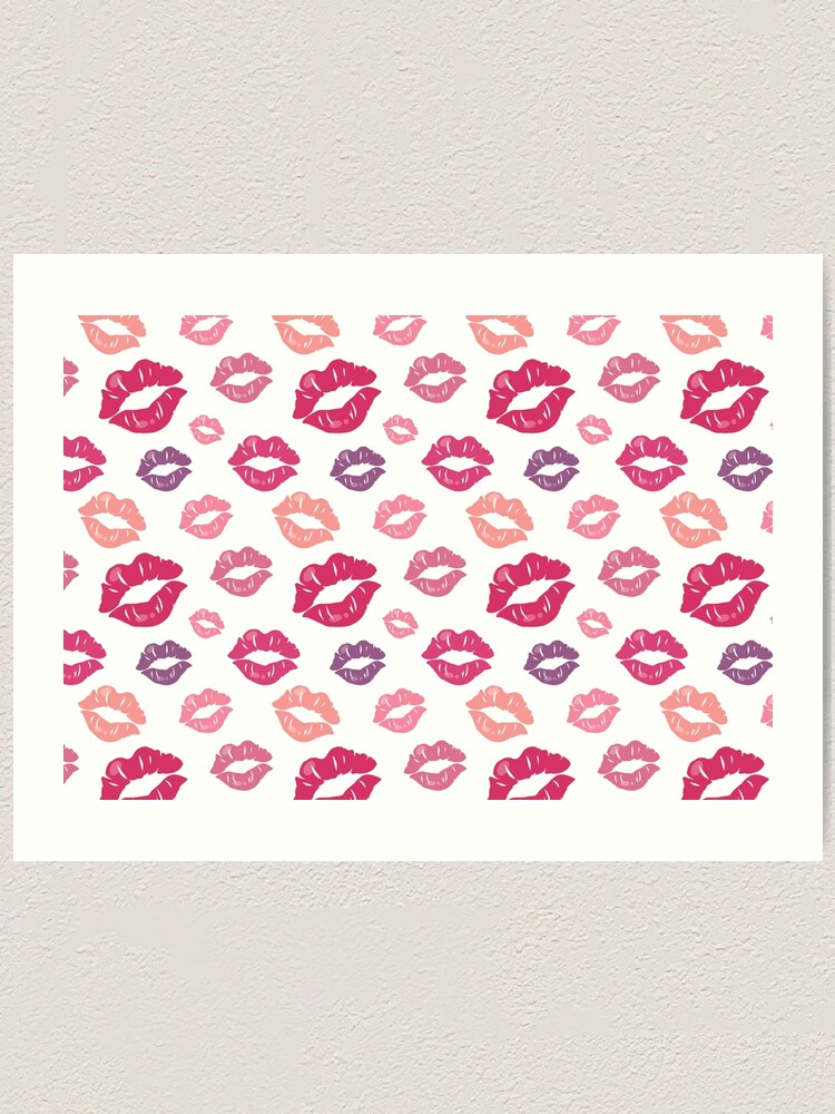 Thumbnail 1 of 3, Art Print, Lips on white background designed and sold by ROCSHome.