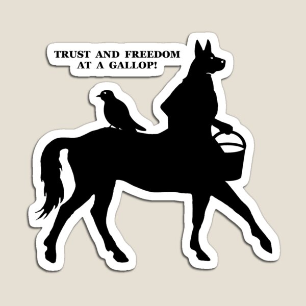 Trust and Freedom at a Gallop! Centaur with Wolf's Head. (SECOND VERSION) Magnet