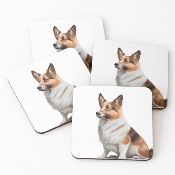 Item preview, Watercolor Painting of Norwegian Lundehund Small Dog Breed designed and sold by Nalaxation.