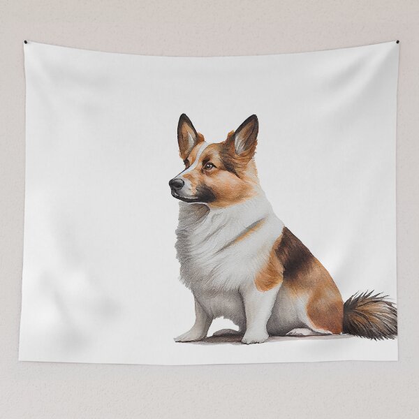 Artikelvorschau, Watercolor Painting of Norwegian Lundehund Small Dog Breed entworfen und verkauft von Nalaxation.