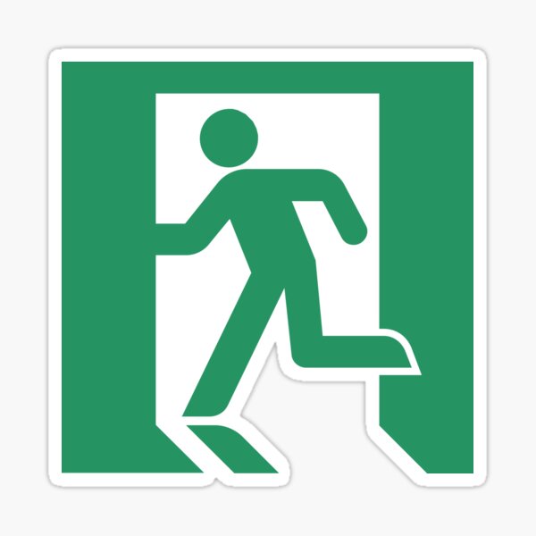 Auswahl nachleuchtende Aufkleber afterglowing sticker NOT AUSGANG Emergency exit