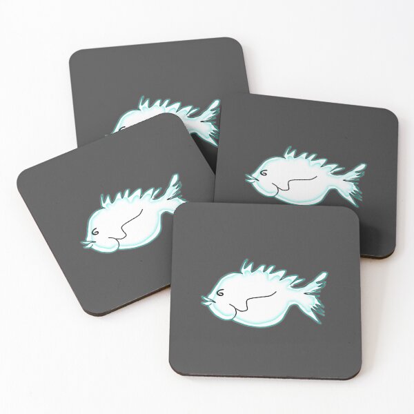 Item preview, Watercolor fish white turquoise white sea fish drawing designed and sold by vibeno1.