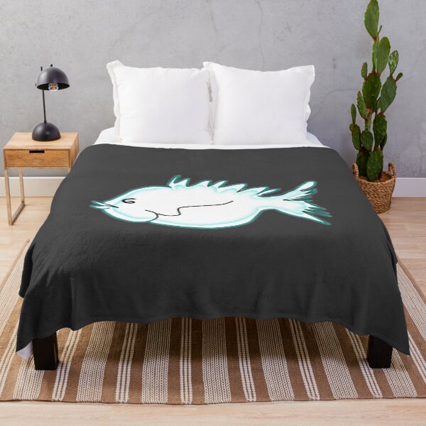 Item preview, Watercolor fish white turquoise white sea fish drawing designed and sold by vibeno1.