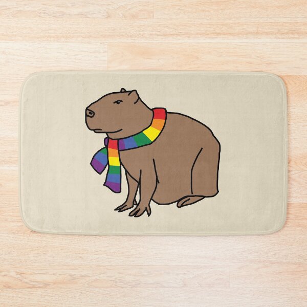 Item preview, Capybara and Rainbow Pride Flag Scarf designed and sold by ellenhenry.