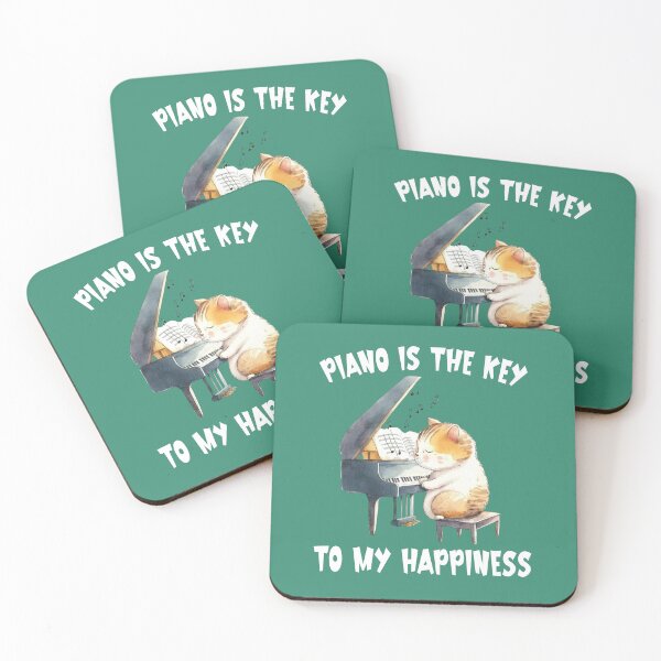 Item preview,  Piano is the key to my happiness  (Chubby Kitten) designed and sold by TaraGbear.