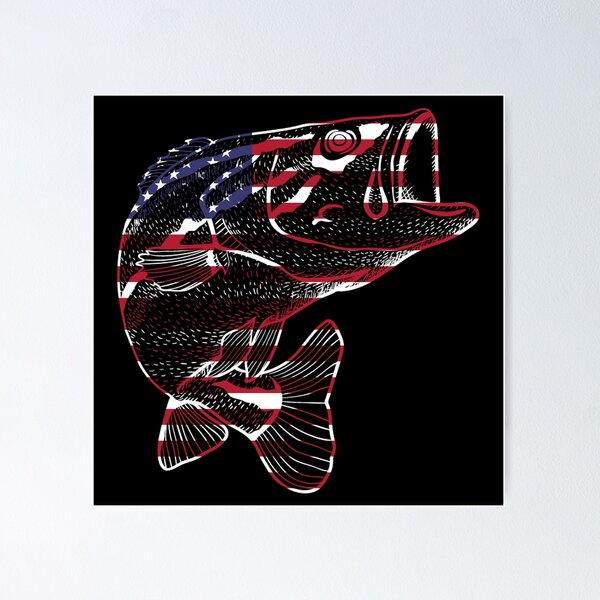 Patriotic Bass Fishing Wall Art for Sale