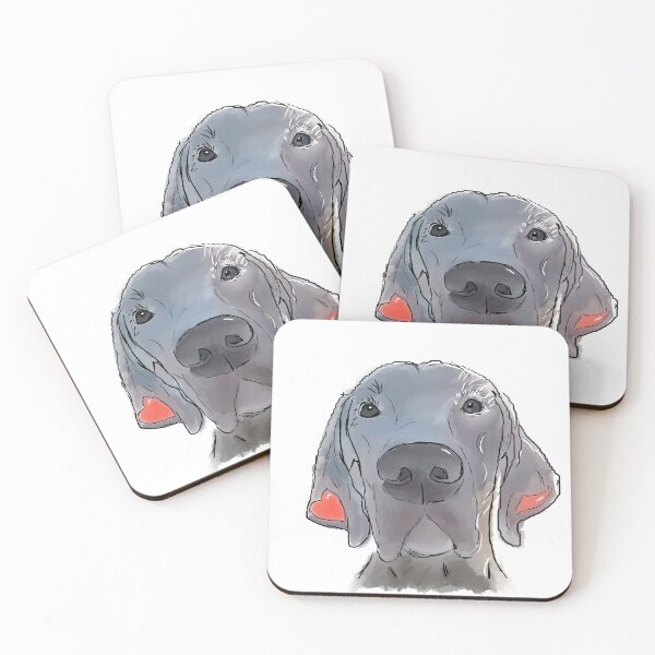 Item preview, Weimaraner with heart in his ear designed and sold by lifewithaweim.