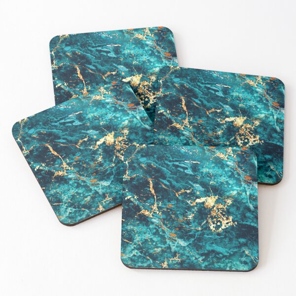Item preview, Turquoise and gold marble designed and sold by ROCSHome.