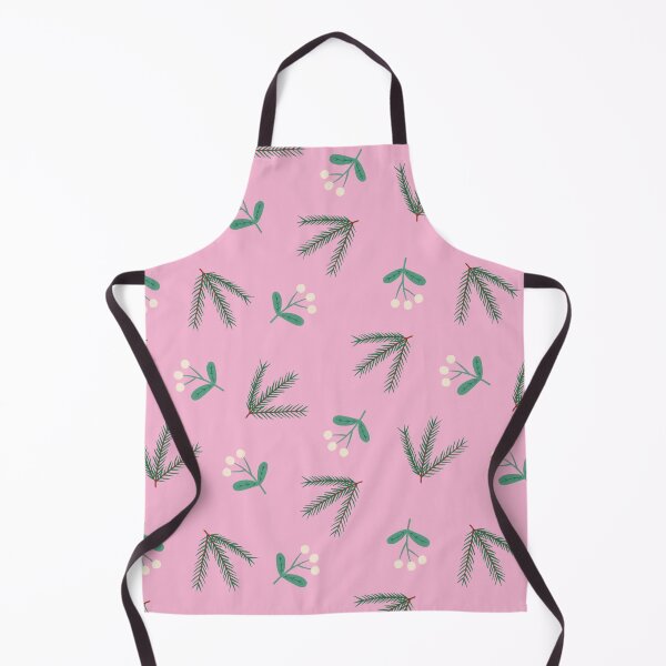 Item preview, Festive Pine Branch and Mistletoe Pattern on Pink – Holiday Christmas Design designed and sold by Studio Dotsch.