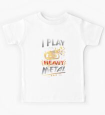 I Play Heavy Metal Tuba Funny Quote Pun Horn Player Kids Tee