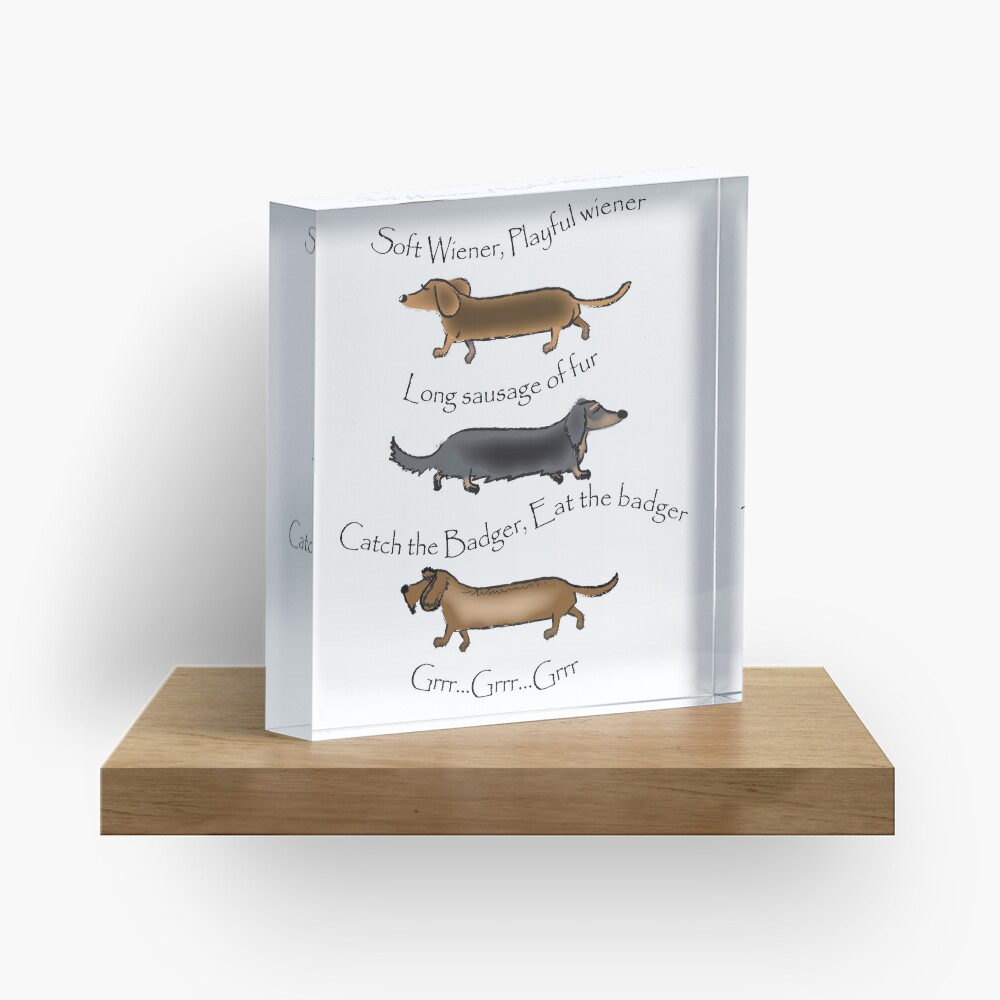 Soft Wiener, Playful Wiener... Acrylic Block