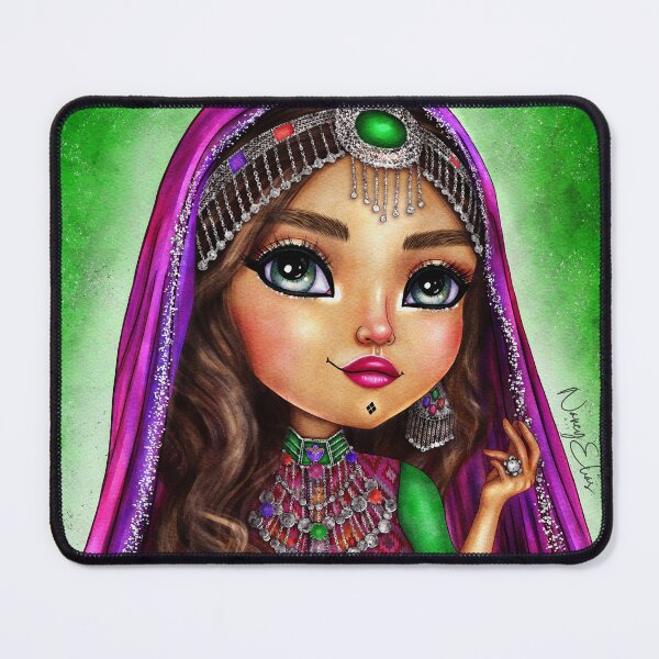 Item preview, Beautiful Afghan Girl in Traditional Dress designed and sold by nancyelias.