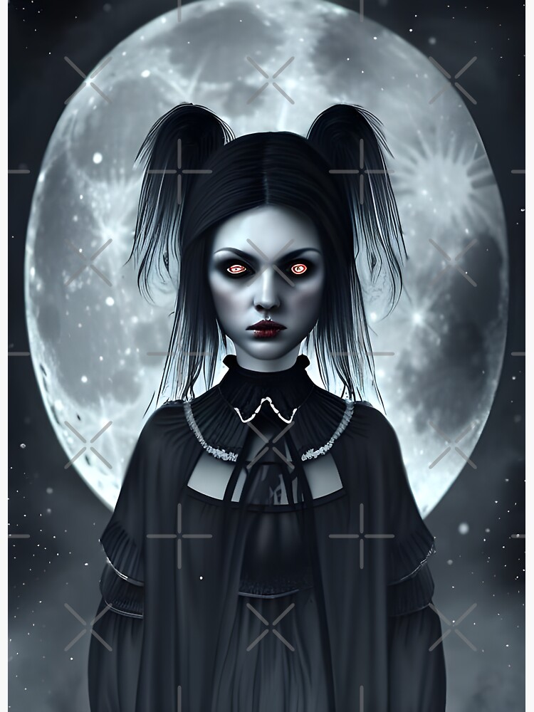 Strange Dark Goth Girl In The Moonshine - Weird Girl Magnet by