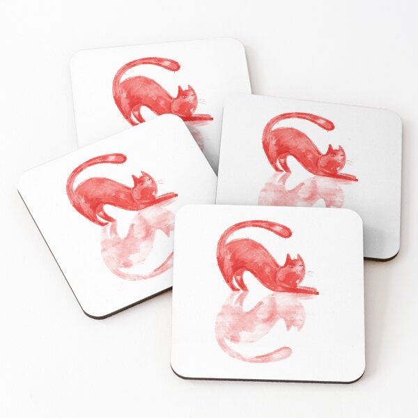 Item preview, Narcissist red cat, his reflection and patterns designed and sold by IULIART.