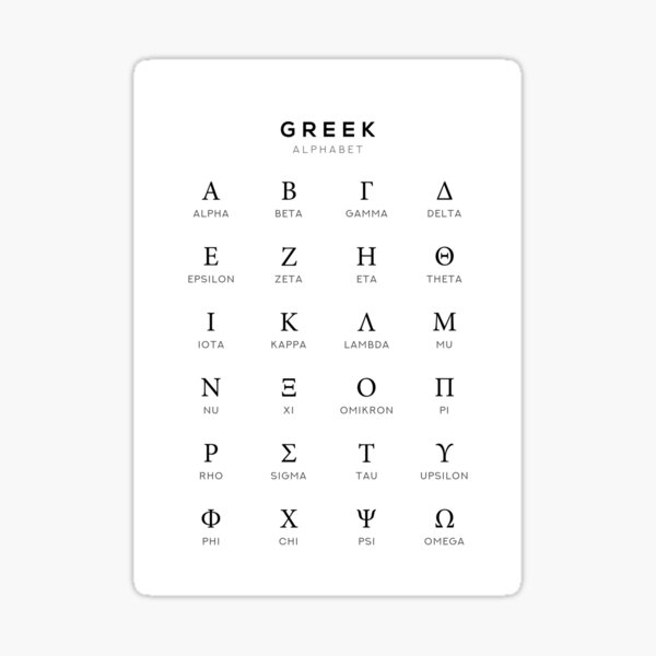 Item preview, Greek Alphabet Chart - Greek Language Learning Chart - White designed and sold by typelab.