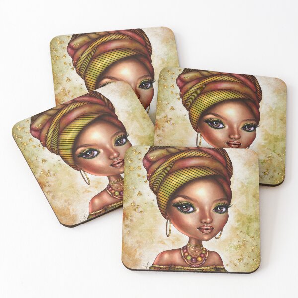 Item preview, Beautiful African Girl with Headwrap and Traditional Dress designed and sold by nancyelias.