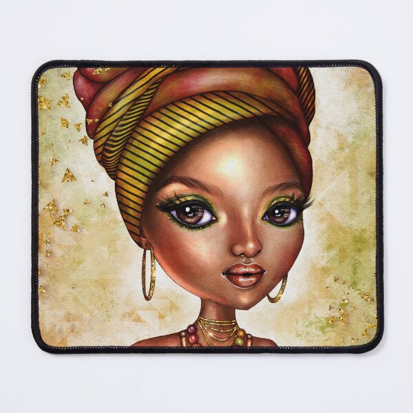 Item preview, Beautiful African Girl with Headwrap and Traditional Dress designed and sold by nancyelias.