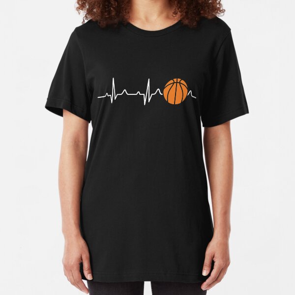 Basketball Heartbeat Slim Fit T-Shirt