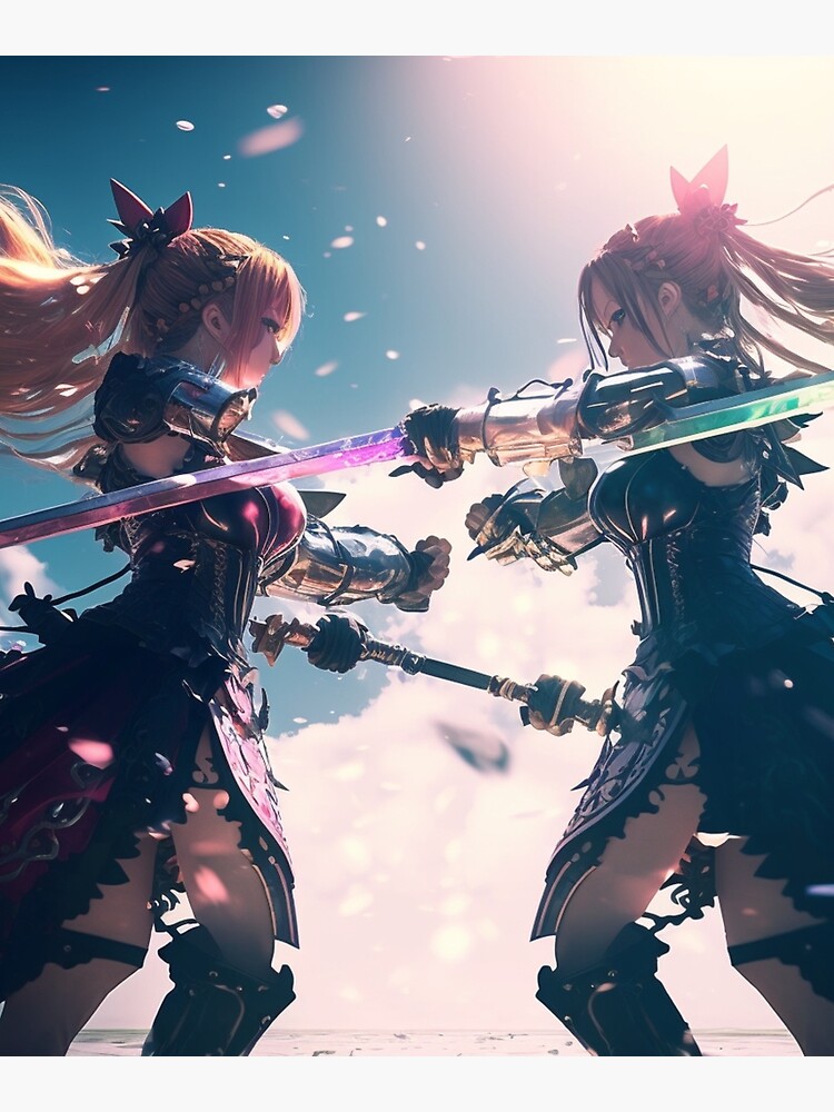 Anime girl sword fight